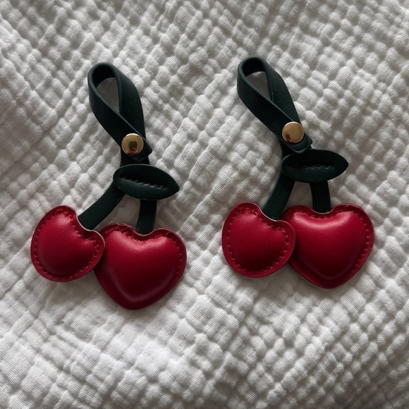 Accessories - Cherry Vegan Leather Bag Charm